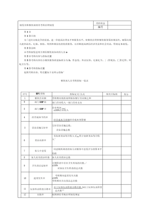 新绩效考核量化管理