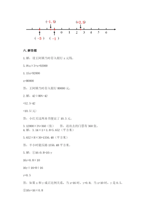 小学六年级下册数学期末测试卷及答案（名师系列）.docx