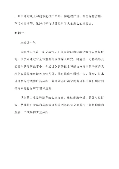工业品牌培育的实施方案