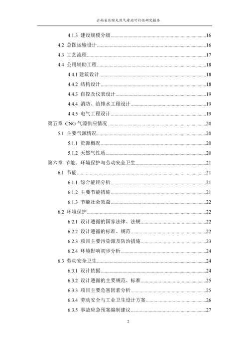 昆明城市燃气规划设计院云南省压缩天然气母站可行性研究报告.docx