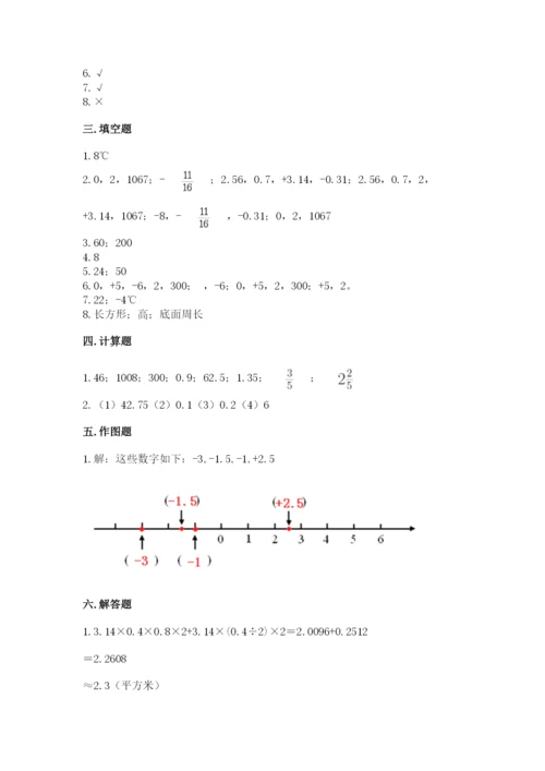 沪教版数学六年级下册期末检测试题附完整答案（典优）.docx
