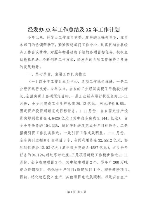 经发办XX年工作总结及XX年工作计划.docx