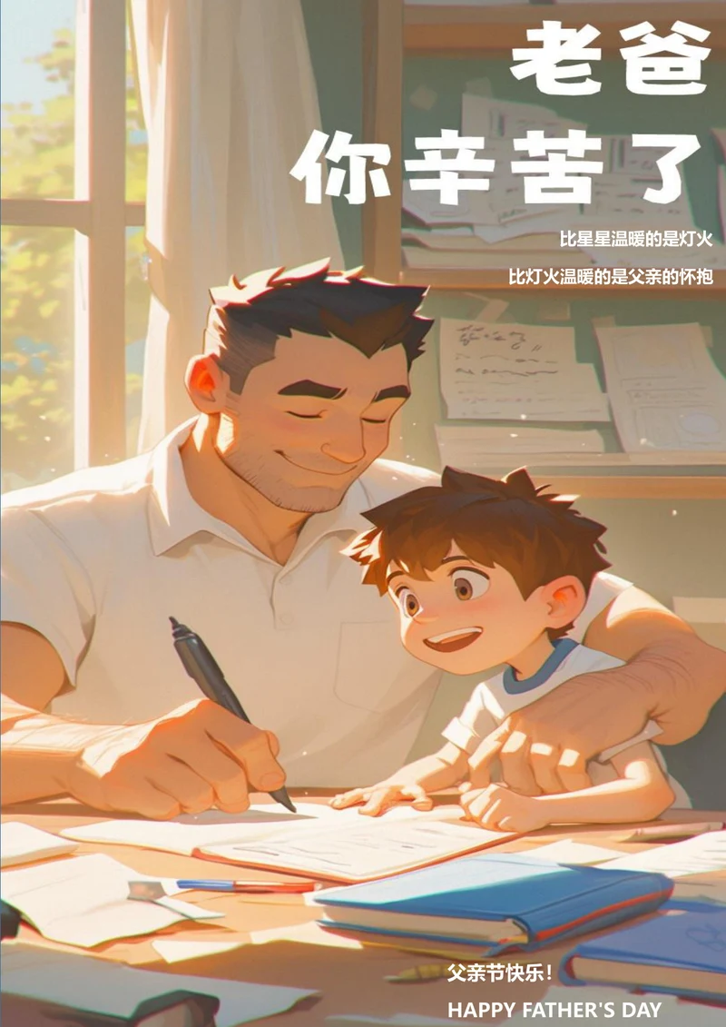 老爸辛苦了父亲节海报
