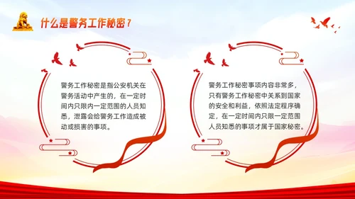 橙色简约公安消防警务系统保密培训PPT模板宣传PPT动态PP
