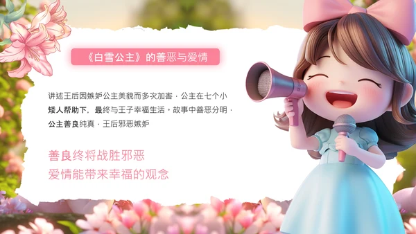 粉色卡通风格林童话故事绘本PPT