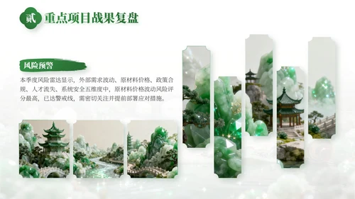 绿色中国风事业部工作总结PPT模板