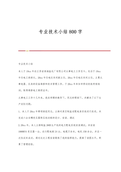 专业技术小结800字.docx