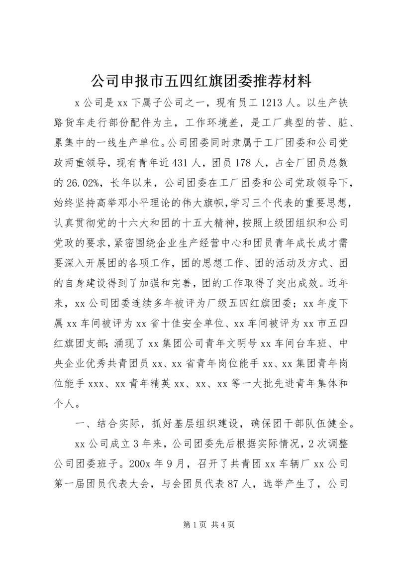 公司申报市五四红旗团委推荐材料.docx
