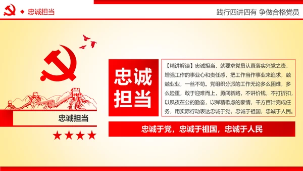 践行四讲四有争做合格党员专题讲座PPT