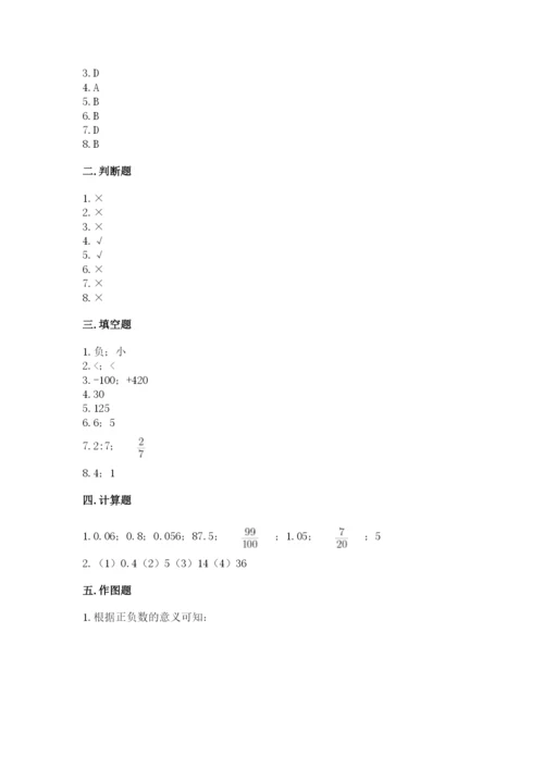 冀教版小学六年级下册数学期末检测试题【含答案】.docx