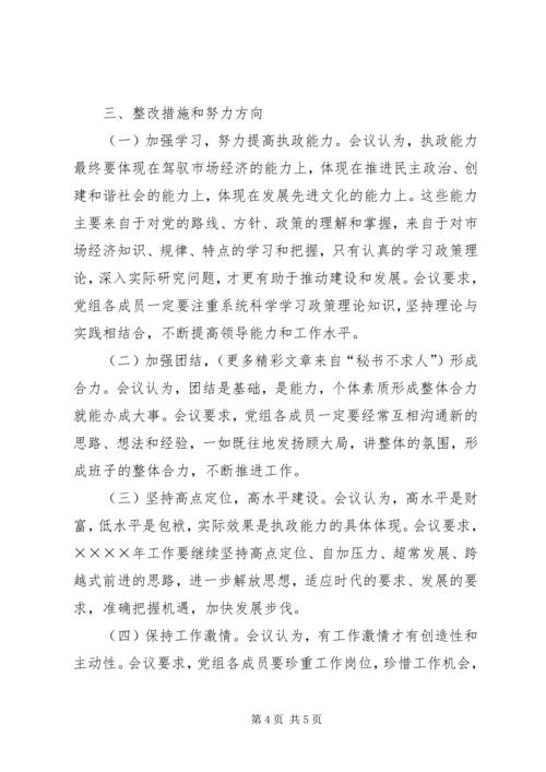 某某某某人民政府党组民主生活会情况的报告 (3).docx