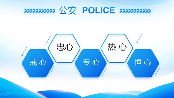 蓝色大气公安警察工作总结计划PPT动态模板