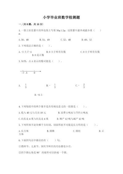 小学毕业班数学检测题（重点）.docx