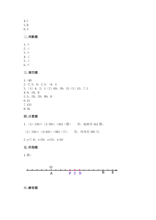 赣州市章贡区六年级下册数学期末测试卷必考题.docx
