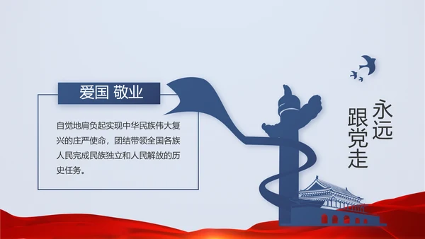 蓝色大气党建微党课培训工作总结汇报动态PPT