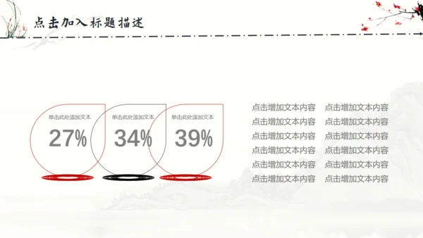 中国风梅花兰花山水通用PPT模板