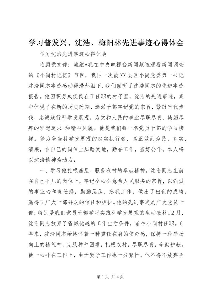 学习普发兴、沈浩、梅阳林先进事迹心得体会 (3).docx