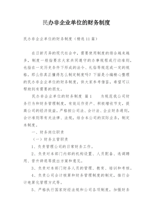 民办非企业单位的财务制度.docx