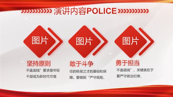 红色大气公安局工作情况汇报动态PPT