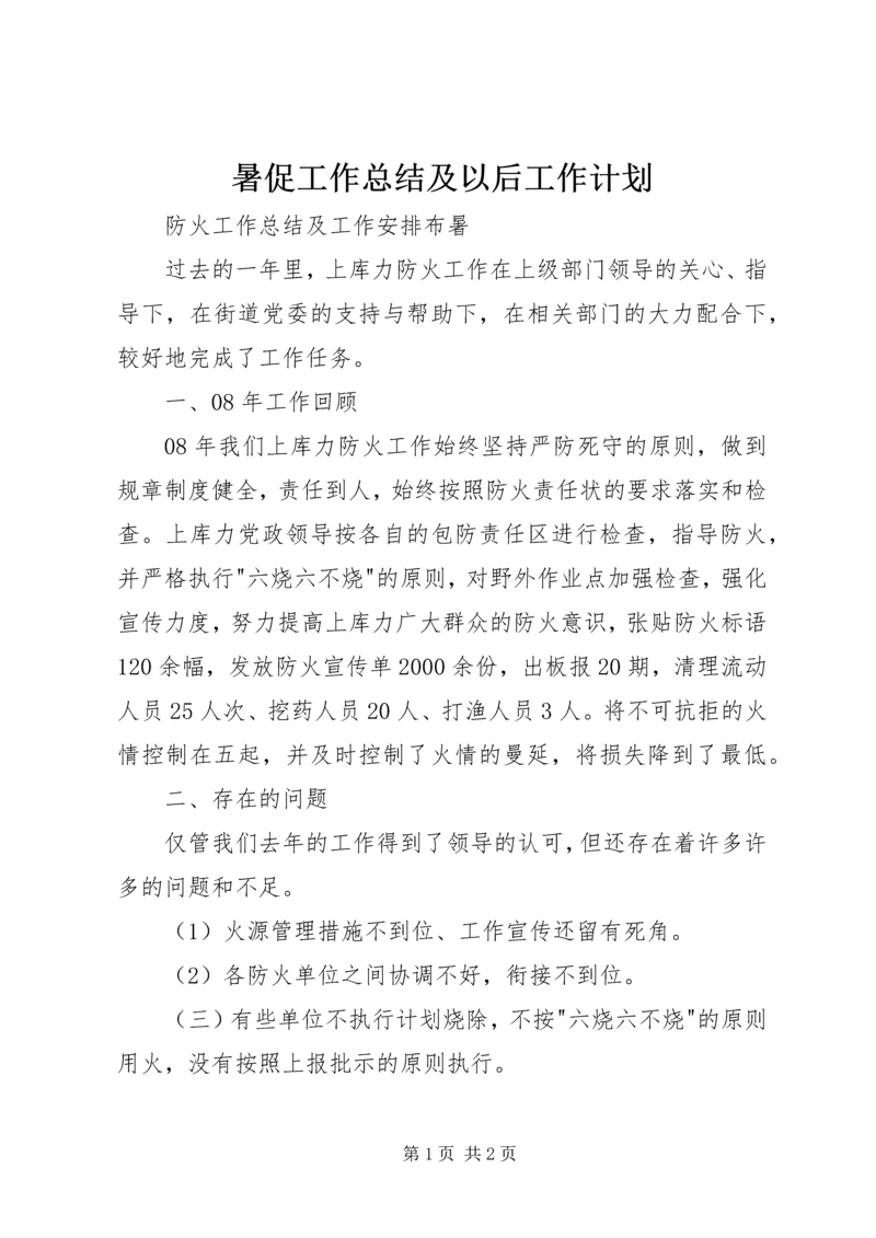 暑促工作总结及以后工作计划.docx