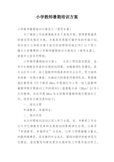 小学教师暑期培训方案.docx