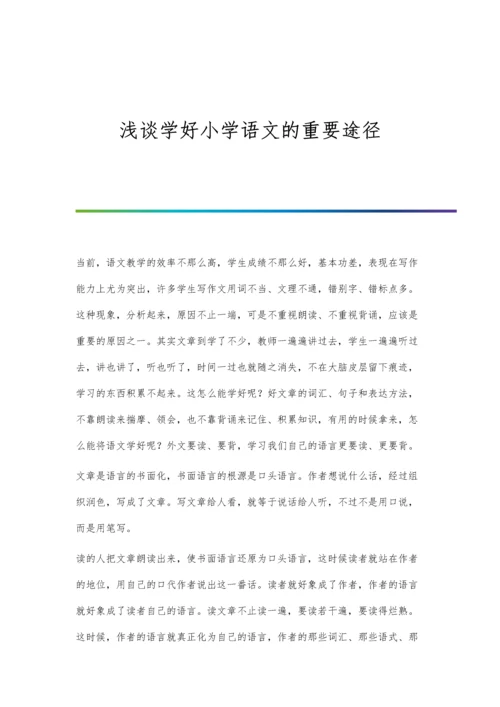 浅谈学好小学语文的重要途径.docx