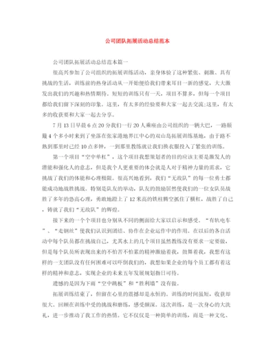 精编之公司团队拓展活动总结范本.docx