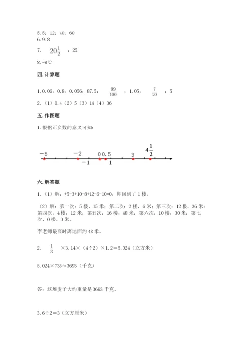 小学六年级下册数学期末卷及答案【名校卷】.docx