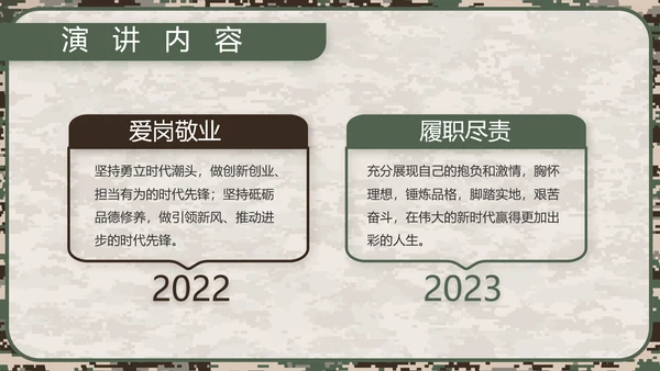 迷彩风部队军事工作总结汇报动态PPT