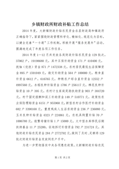 乡镇财政所财政补贴工作总结.docx