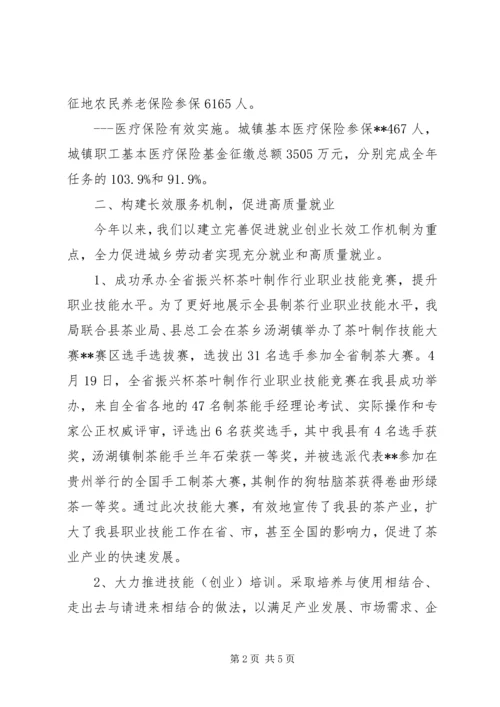 人力资源和社会保障局半年工作总结.docx