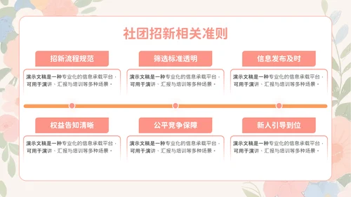 粉色小清新社团招新社团宣传PPT模板