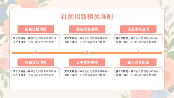 粉色小清新社团招新社团宣传PPT模板