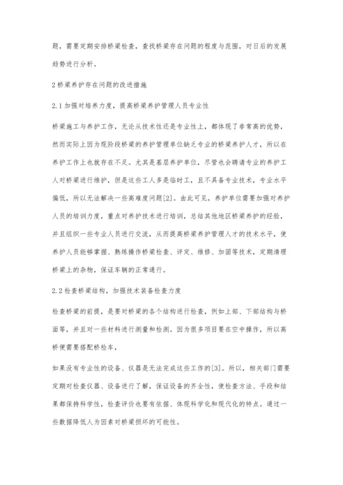 分析桥梁养护存在的问题及改进措施窦守章.docx