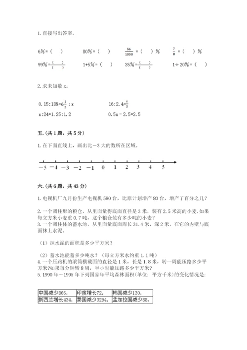 小学数学六年级下册竞赛试题及答案【真题汇编】.docx