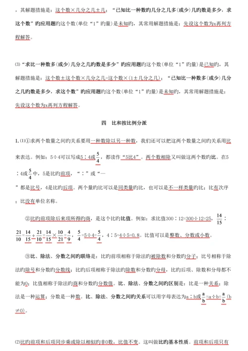 2023年西师版六年级上册数学知识点.docx
