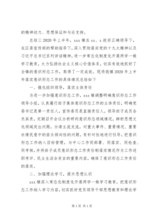 20XX年乡镇意识形态工作总结汇报范文.docx