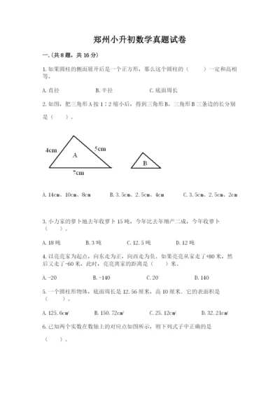 郑州小升初数学真题试卷含答案ab卷.docx