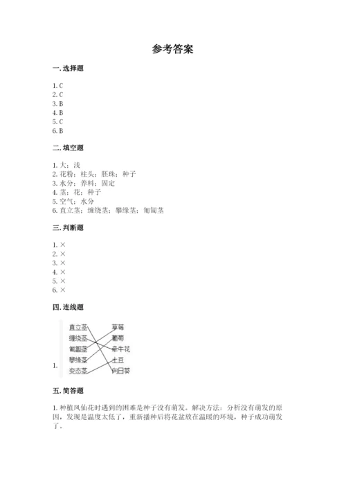 科学四年级下册第一单元植物的生长变化测试卷及完整答案【易错题】.docx