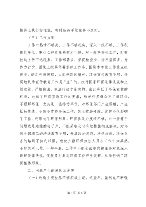 县环保局解放思想大讨论活动自查报告.docx