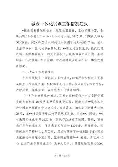 城乡一体化试点工作情况汇报 (2).docx