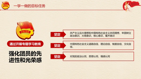 中国共青团一学一做学习解读ppt模板