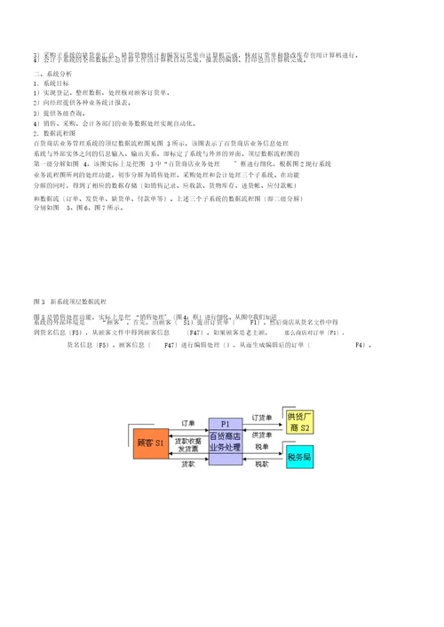 需求解析总结计划案例百货商店业务管理信息系统