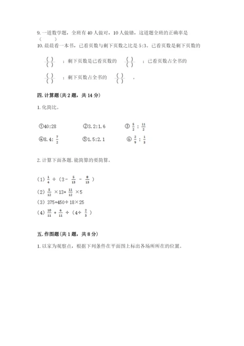 人教版六年级上册数学期末测试卷带答案（模拟题）.docx