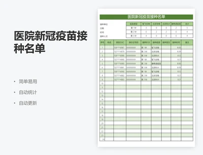 医院新冠疫苗接种名单