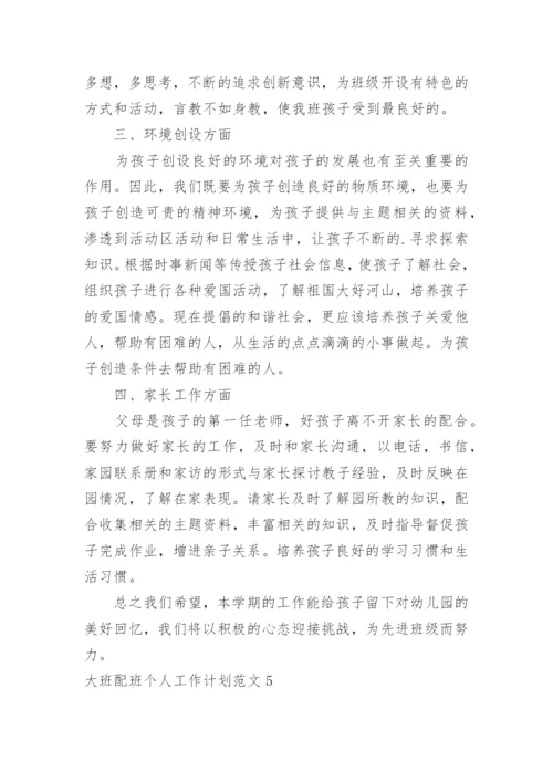 大班配班个人工作计划.docx