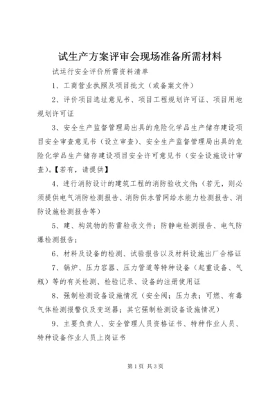 试生产方案评审会现场准备所需材料 (4).docx