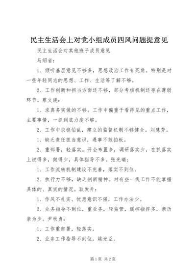 民主生活会上对党小组成员四风问题提意见 (3).docx