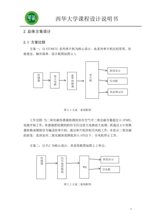 室内空气质量控制系统设计课程设计.docx