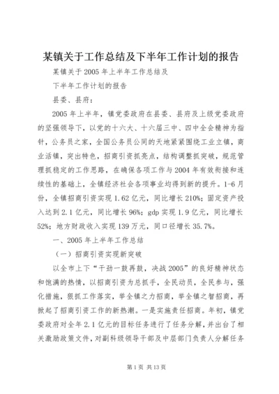 某镇关于工作总结及下半年工作计划的报告.docx